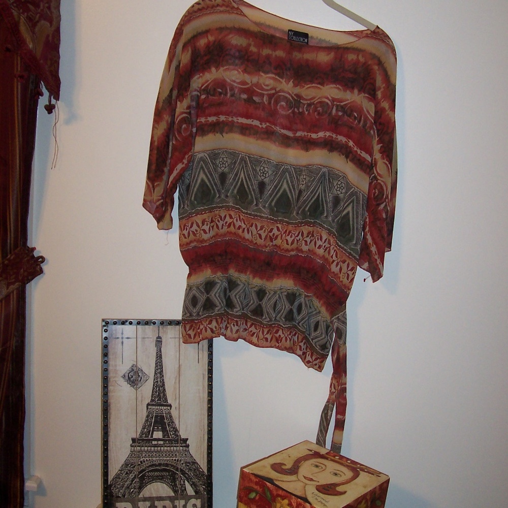 MY COLLECTION TUNIC TOP SHEER LG